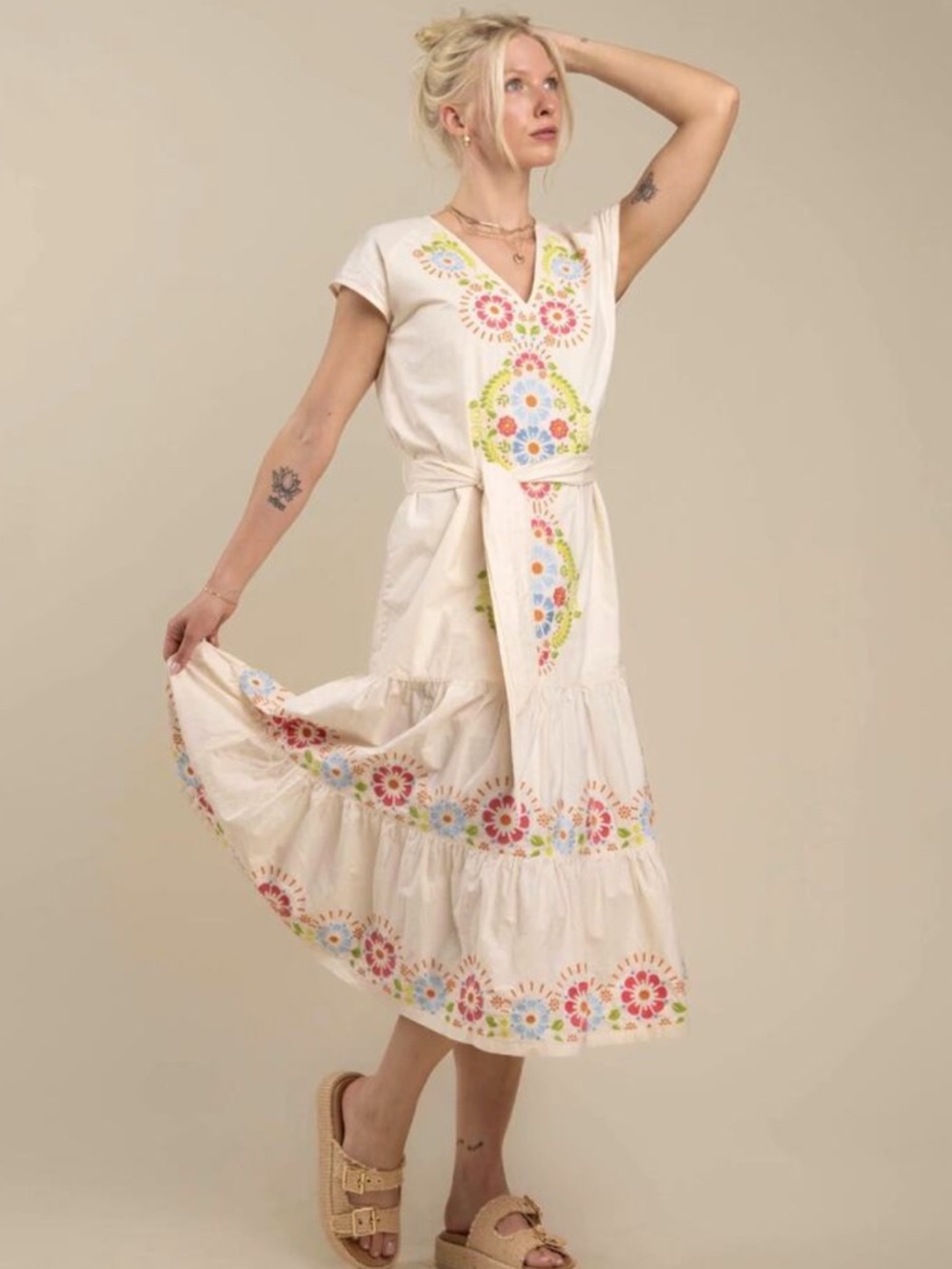 Sendero Provisions The Emelia Dress Small Western Maxi Dress Floral Embroidery - Picture 7 of 7